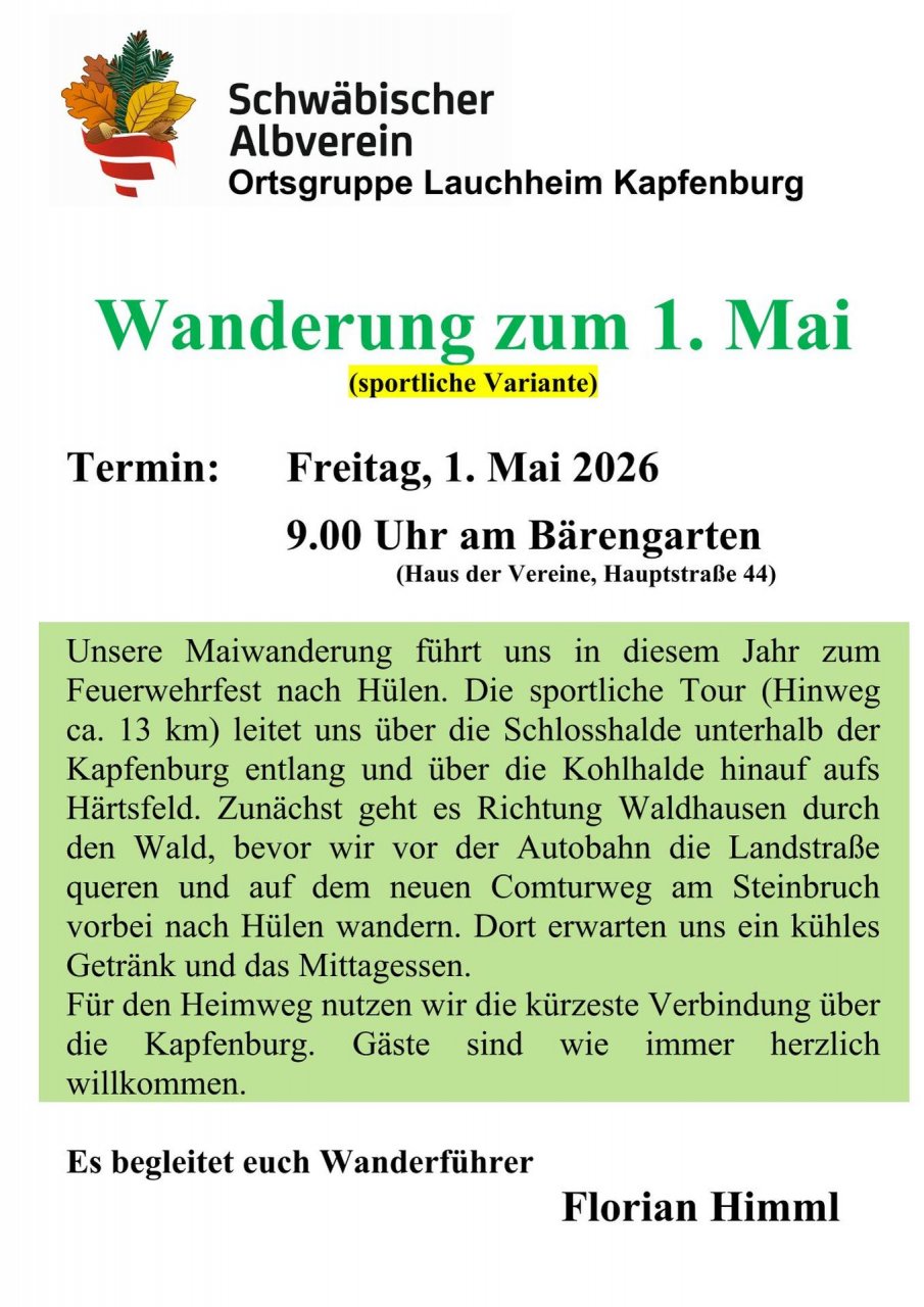05 a Wanderung in den Mai - sportlich und Genießer